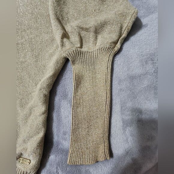 Calvin Klein GOLD LUREX THREAD HOODIE, Size S - Picture 3 of 6